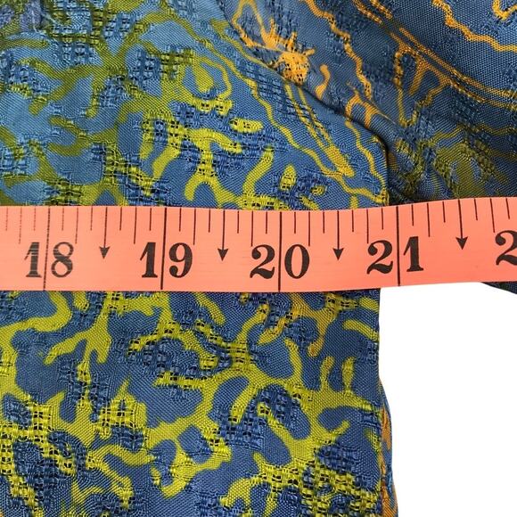 ART BATIK Button Up Blouse Women M Blue VTG Retro Unique Handmade Romantic Y2K - Picture 9 of 10